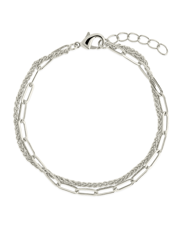 Emery Layered Paperclip & Curb Chain Bracelet