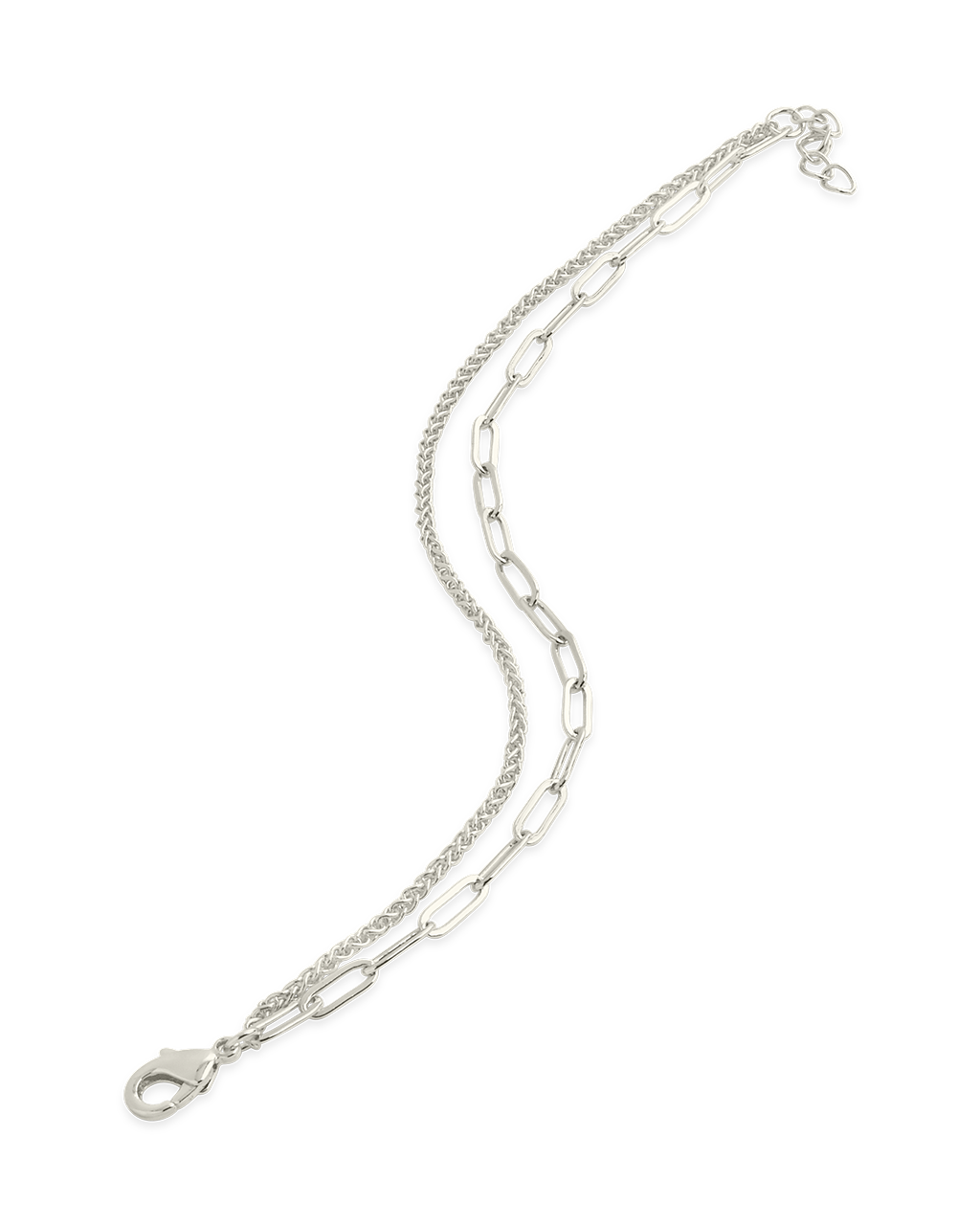 Emery Layered Paperclip & Curb Chain Bracelet