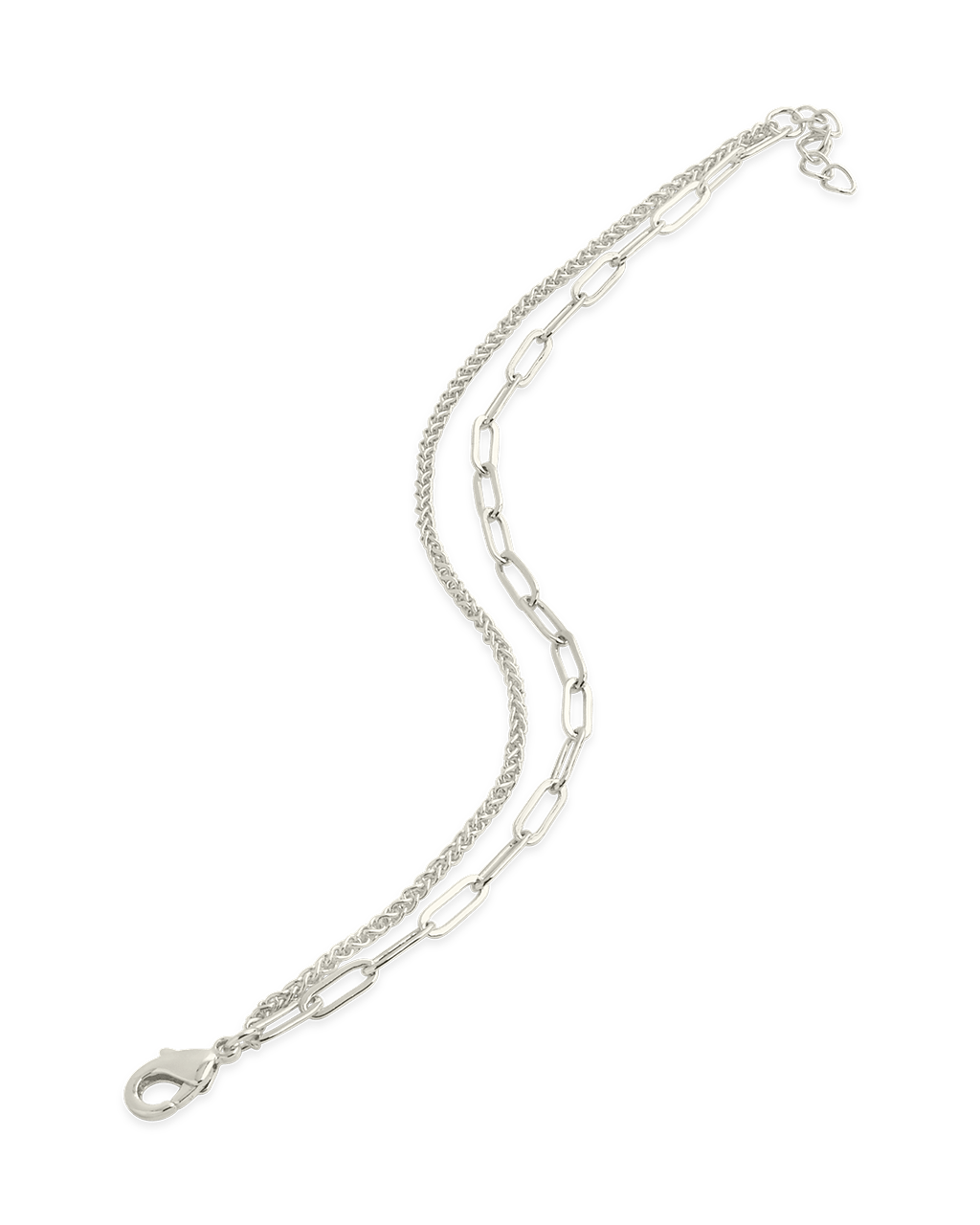 Emery Layered Paperclip & Curb Chain Bracelet - Sterling Forever