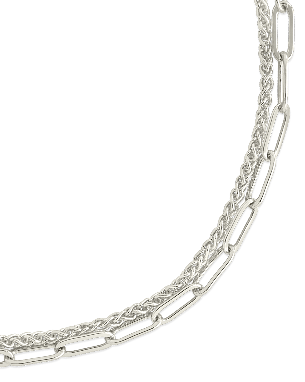 Emery Layered Paperclip & Curb Chain Bracelet - Sterling Forever