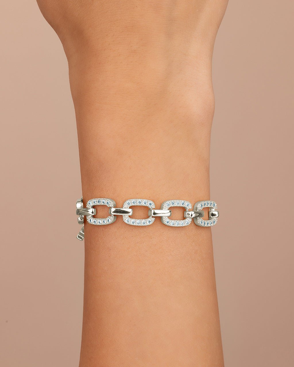 Fiona CZ Statement Chain Link Bracelet - Sterling Forever