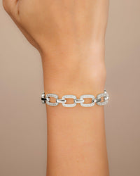 Fiona CZ Statement Chain Link Bracelet - Sterling Forever