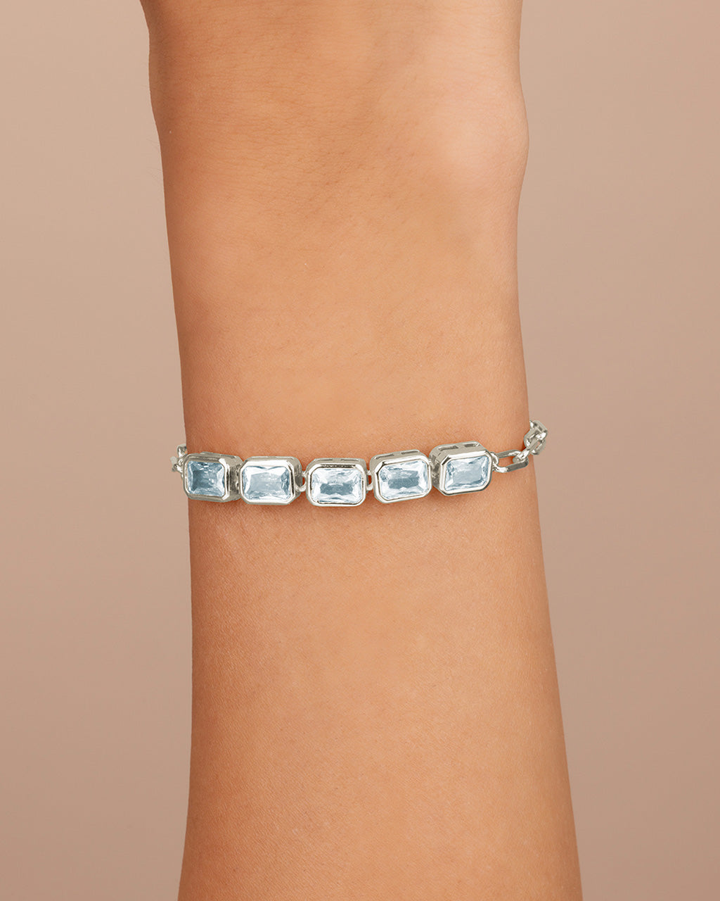 Nyssa Bezel CZ Station Bracelet