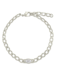 Rebel Station CZ Curb Chain Bracelet - Sterling Forever