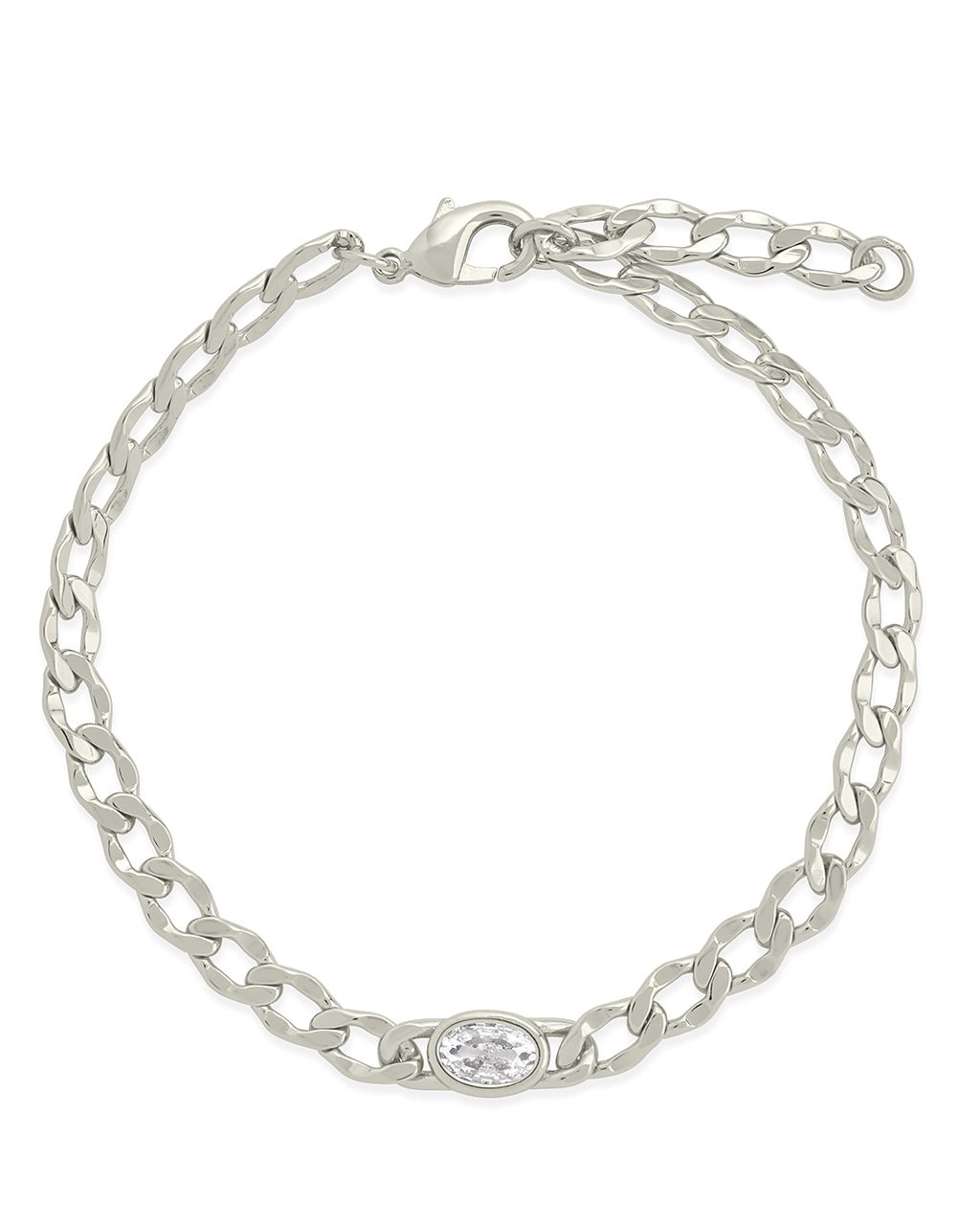 Rebel Station CZ Curb Chain Bracelet - Sterling Forever