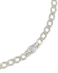 Rebel Station CZ Curb Chain Bracelet - Sterling Forever