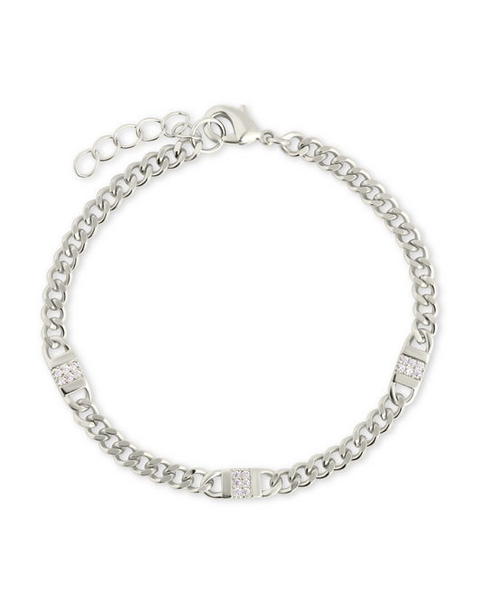 Amalia CZ Mixed Link Bracelet