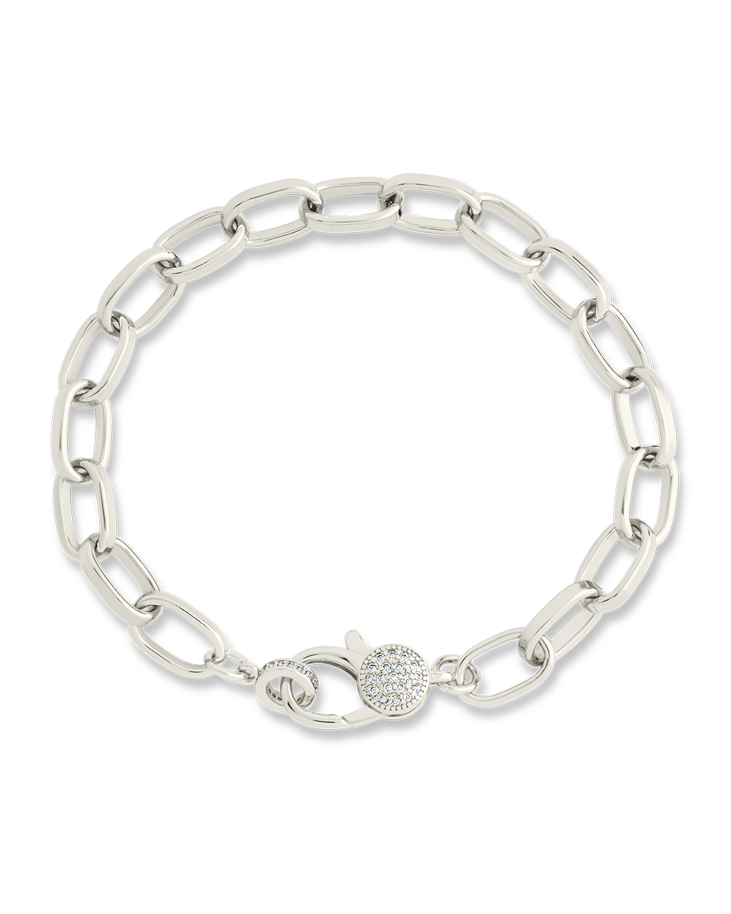 Tove CZ Clasp & Paperclip Chain Bracelet