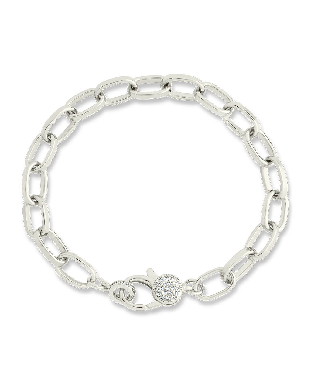 Tove CZ Clasp & Paperclip Chain Bracelet - Sterling Forever