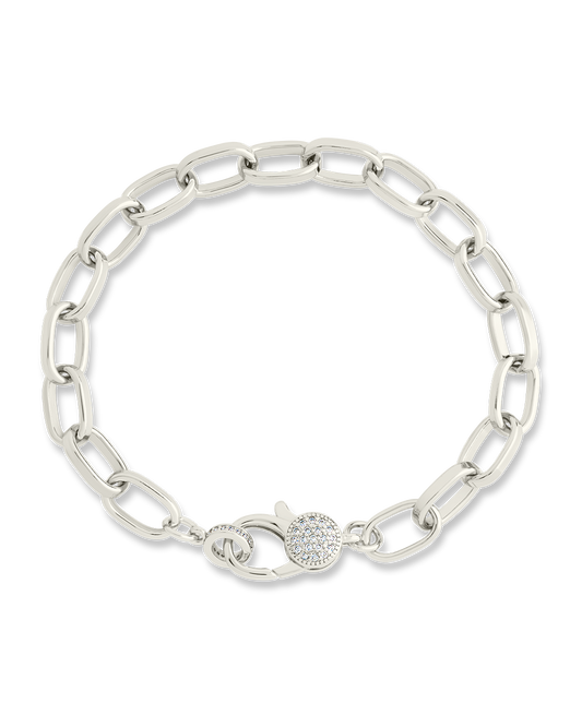 Tove CZ Clasp & Paperclip Chain Bracelet