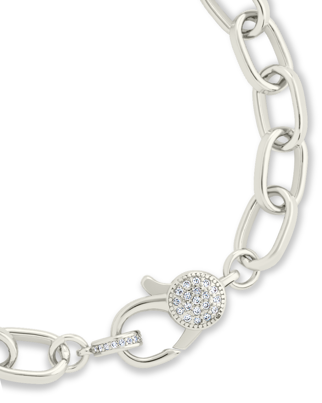 Tove CZ Clasp & Paperclip Chain Bracelet