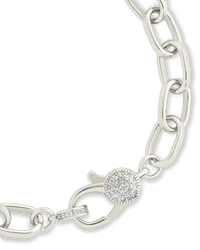 Tove CZ Clasp & Paperclip Chain Bracelet - Sterling Forever