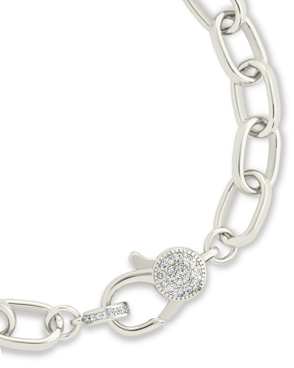 Tove CZ Clasp & Paperclip Chain Bracelet - Sterling Forever