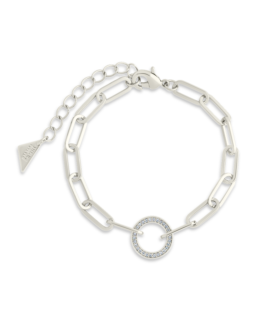 Jacie CZ Circle Paperclip Bracelet