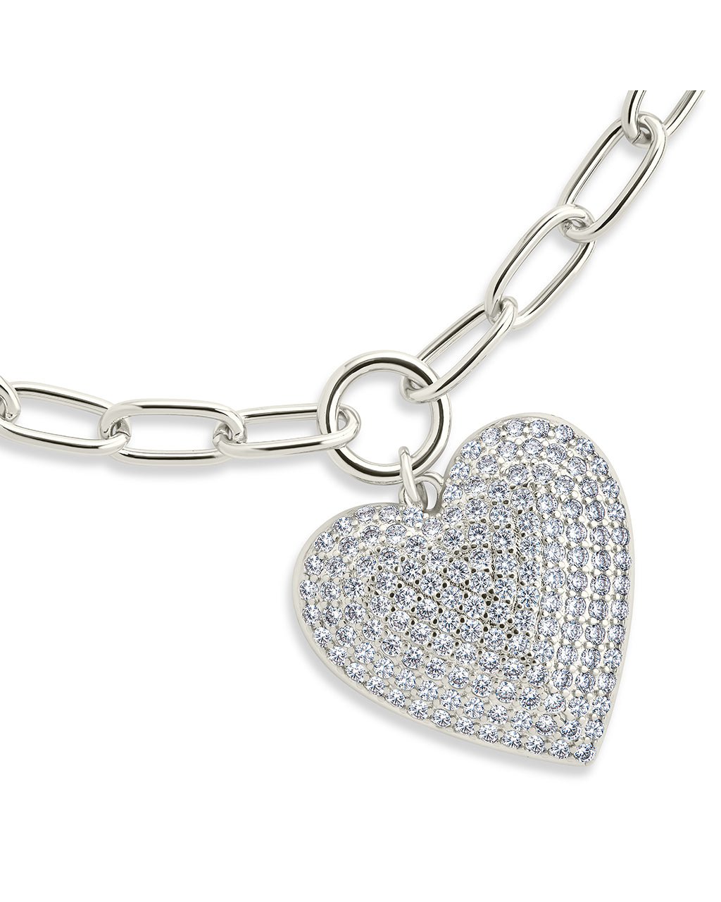 Disco Heart CZ Statement Bracelet - Sterling Forever