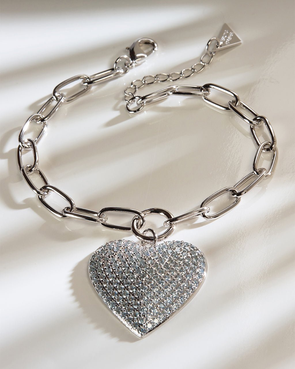 Disco Heart CZ Statement Bracelet - Sterling Forever
