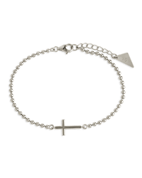 Sterling Silver Kelsey Beaded Cross Bracelet - Sterling Forever