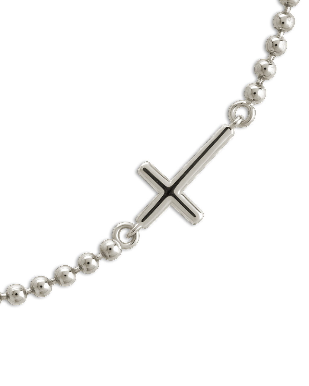 Sterling Silver Kelsey Beaded Cross Bracelet - Sterling Forever