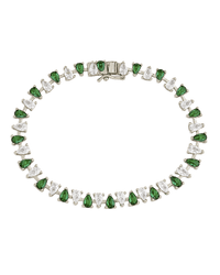 Emerald Pear Cut Tennis Bracelet - Sterling Forever
