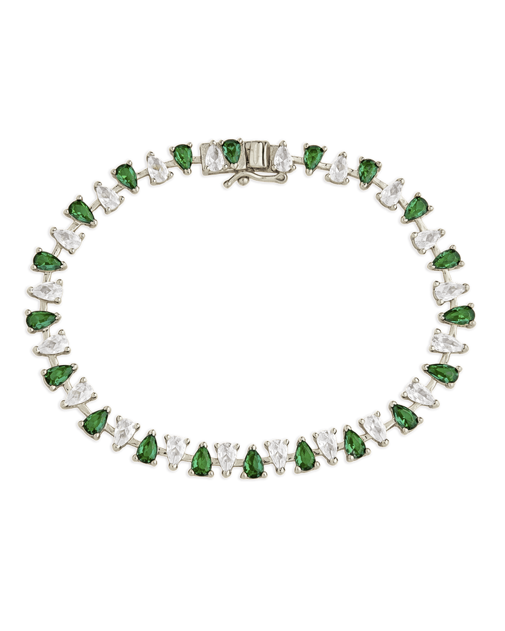 Emerald Pear Cut Tennis Bracelet - Sterling Forever