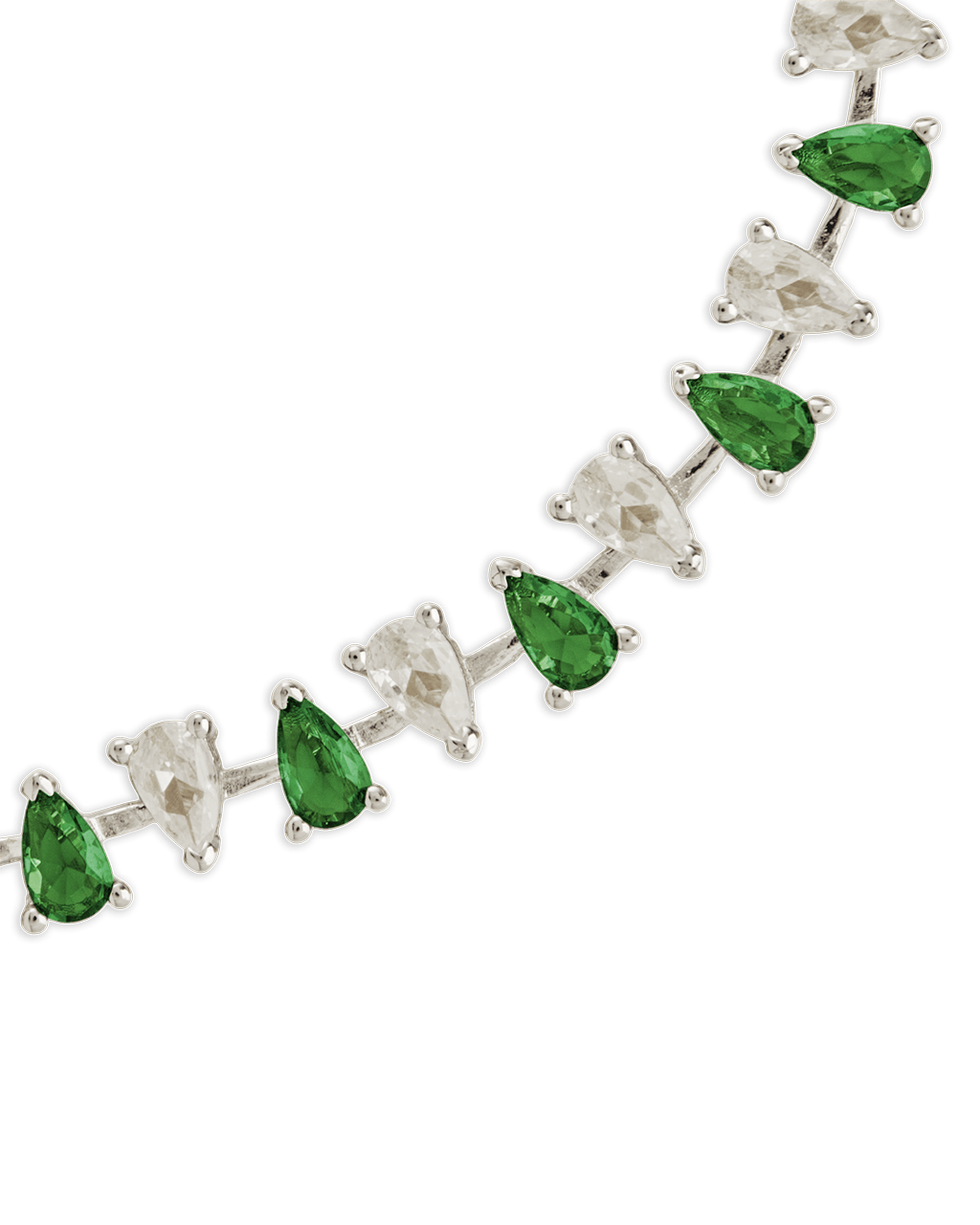 Emerald Pear Cut Tennis Bracelet - Sterling Forever