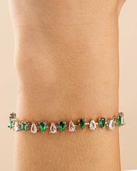 Emerald Pear Cut Tennis Bracelet