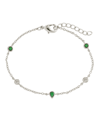 Pear and Round CZ Station Bracelet - Sterling Forever