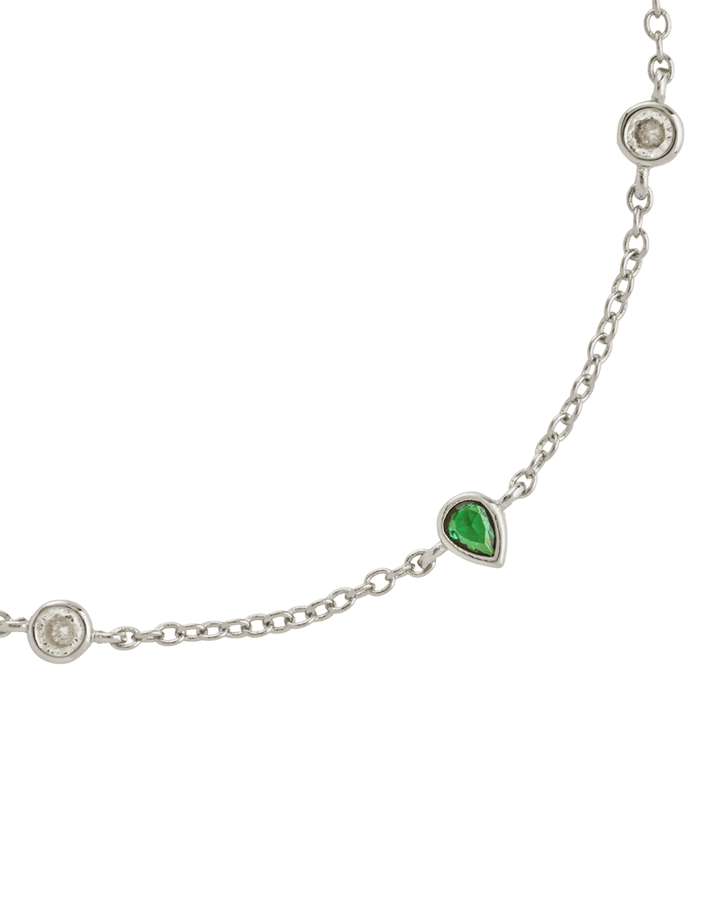 Pear and Round CZ Station Bracelet - Sterling Forever
