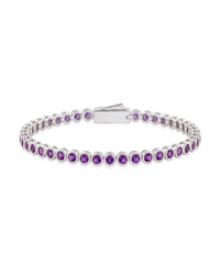 Helene Amethyst CZ Bezel Eternity Tennis Bracelet