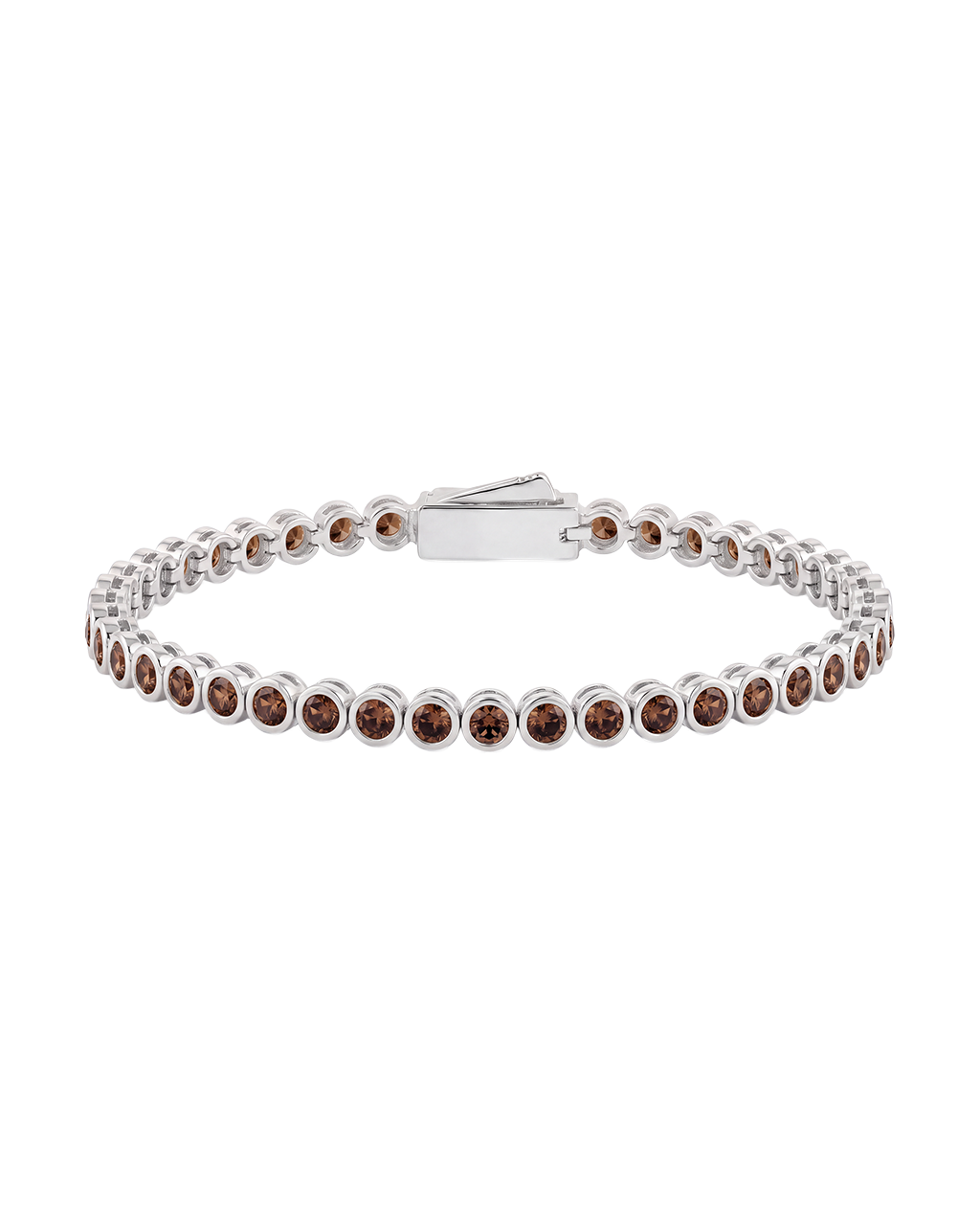 Helene Chocolate CZ Bezel Eternity Tennis Bracelet