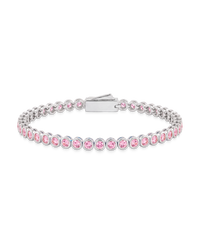 Light Pink CZ Helene Bezel Eternity Tennis Bracelet