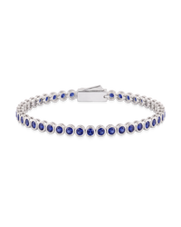 Helene Sapphire CZ Bezel Eternity Tennis Bracelet