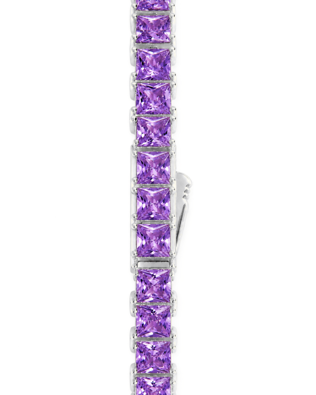 Marisol Amethyst CZ Princess Cut Tennis Bracelet
