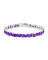Marisol Amethyst CZ Princess Cut Tennis Bracelet