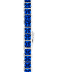 Marisol Sapphire CZ Princess Cut Tennis Bracelet