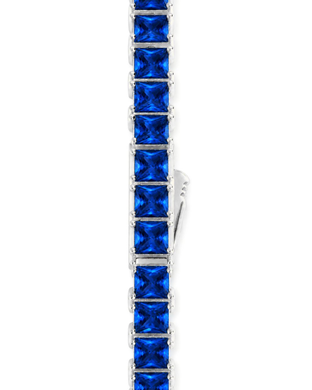 Marisol Sapphire CZ Princess Cut Tennis Bracelet