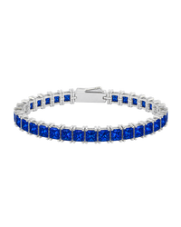Marisol Sapphire CZ Princess Cut Tennis Bracelet