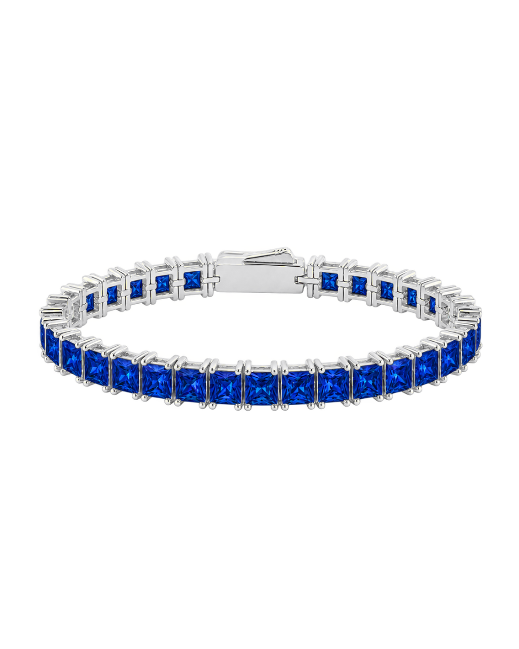 Marisol Sapphire CZ Princess Cut Tennis Bracelet