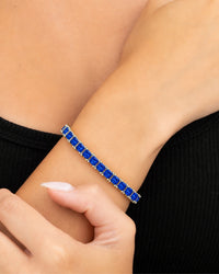 Marisol Sapphire CZ Princess Cut Tennis Bracelet