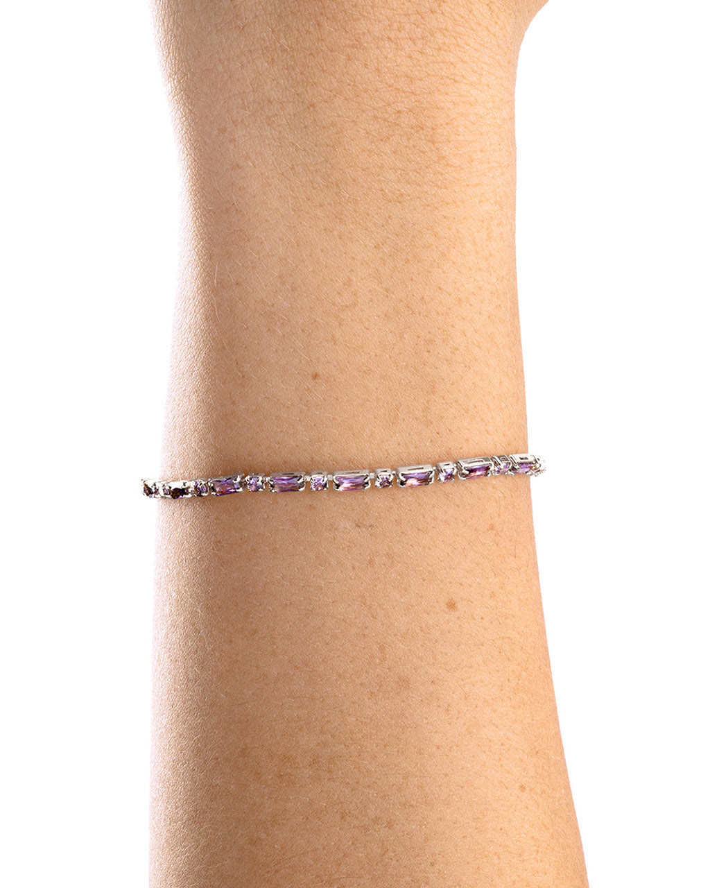 ブレスレット 1012-55 Georgia Amethyst CZ Tennis Bracelet – Sterling Forever