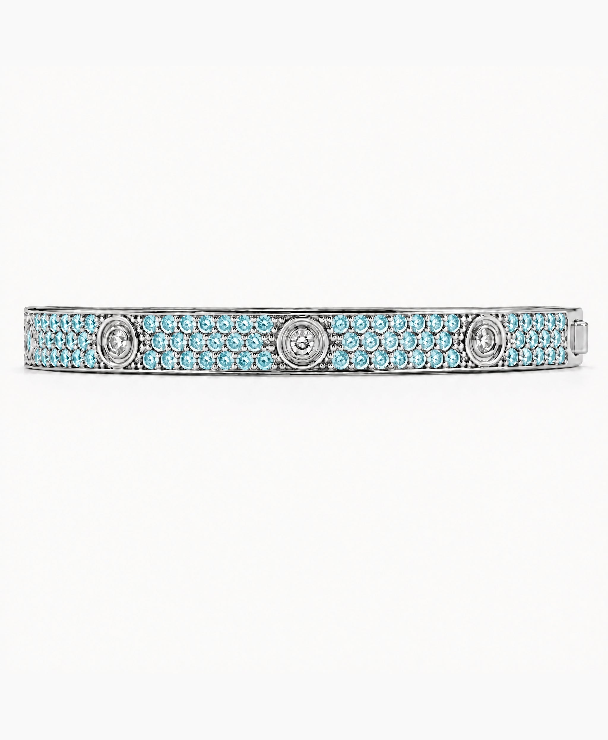 Lumière Aquamarine CZ Bangle
