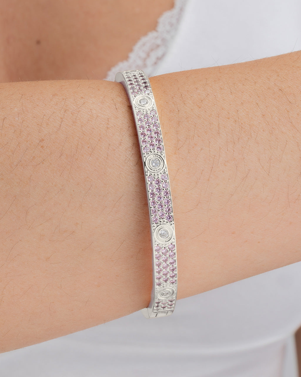 Lumière Pink CZ Bangle