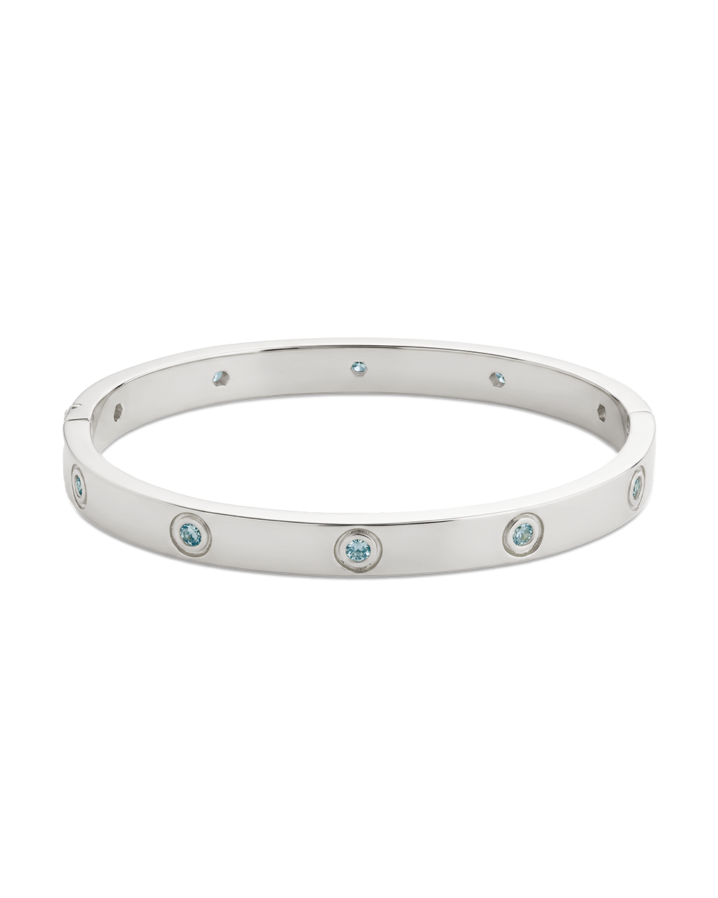 Verona Aquamarine CZ Bangle