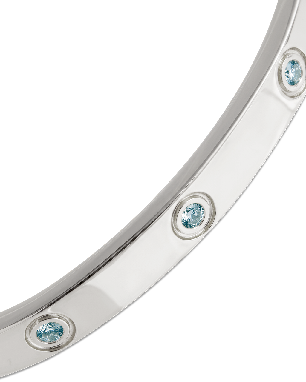 Verona Aquamarine CZ Bangle