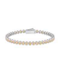 Helene Canary CZ Bezel Eternity Tennis Bracelet