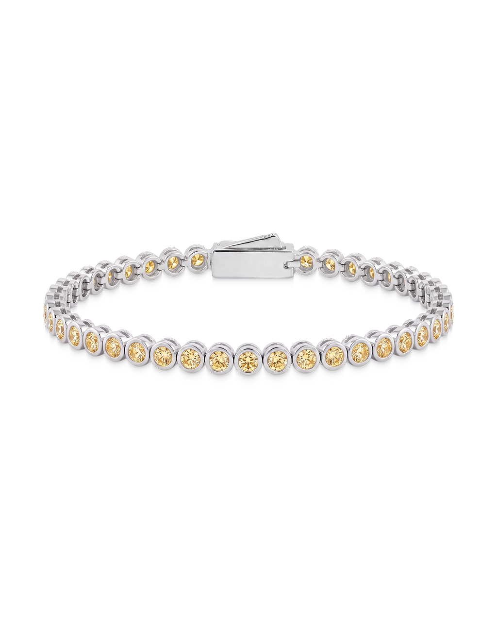 Helene Canary CZ Bezel Eternity Tennis Bracelet