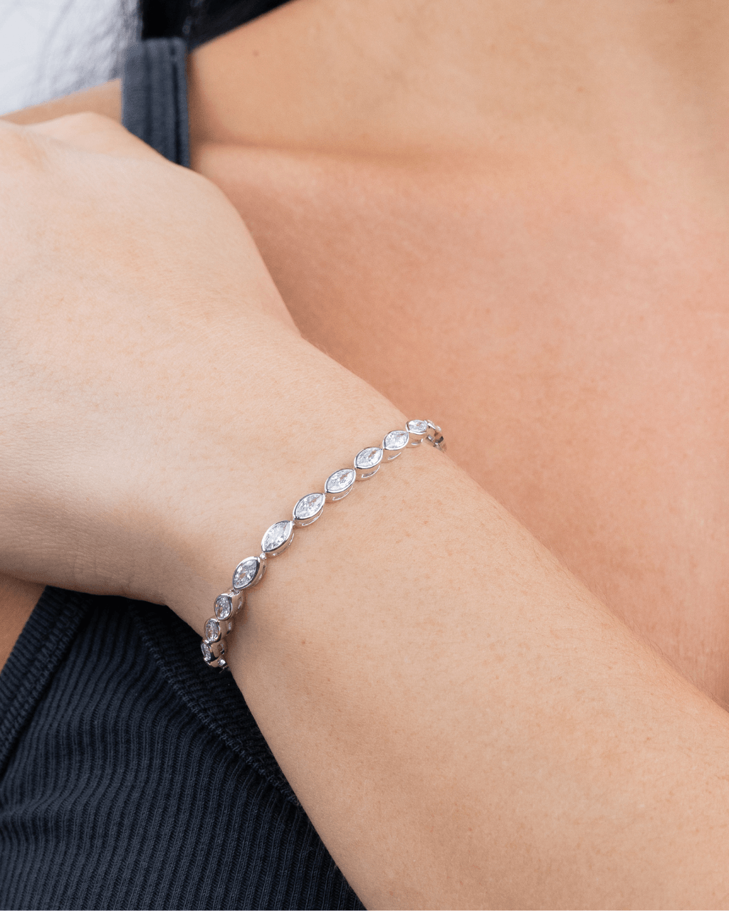 Helene Marquise Cut Tennis Bracelet