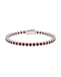 Helene Garnet CZ Bezel Eternity Tennis Bracelet