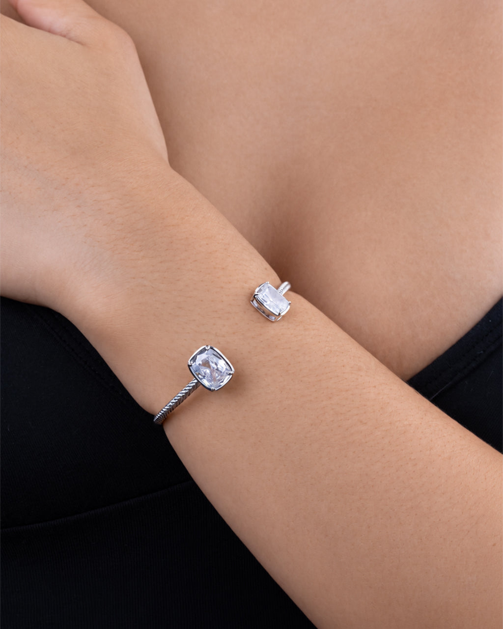Elongated Cushion Cuff Bangle