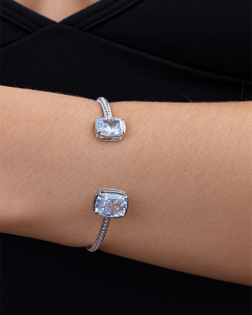 Elongated Cushion Cuff Bangle